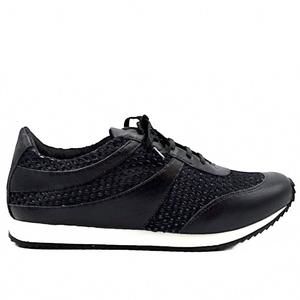 NEW CHELSEA JONES women's train walking shoe in black leather & mesh